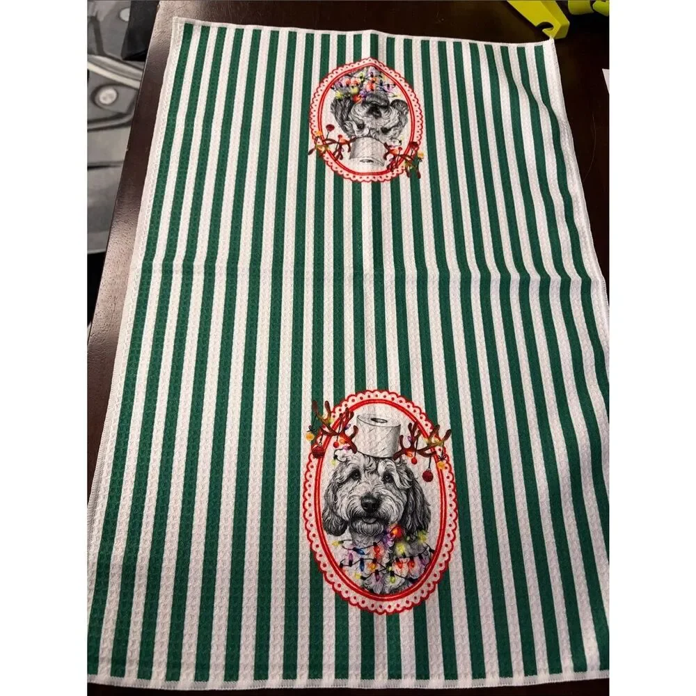Set of 2 Goldendoodle dish towels